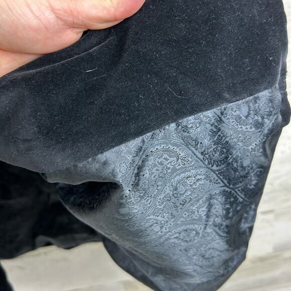 Chico's womens M black velvet button up long sleeve coat jacket - Picture 6 of 7